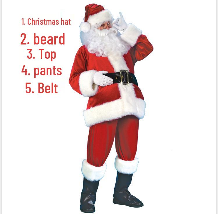 Мужской костюм Санта-Клауса большого размера - Взрослый рождественский наряд