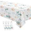 Airplane 1st Birthday Decorations Tablecloth, 3 Pack Disposable Blue Aviation One Year Flew by Theme Airplane First Birthday Party Supplies Table