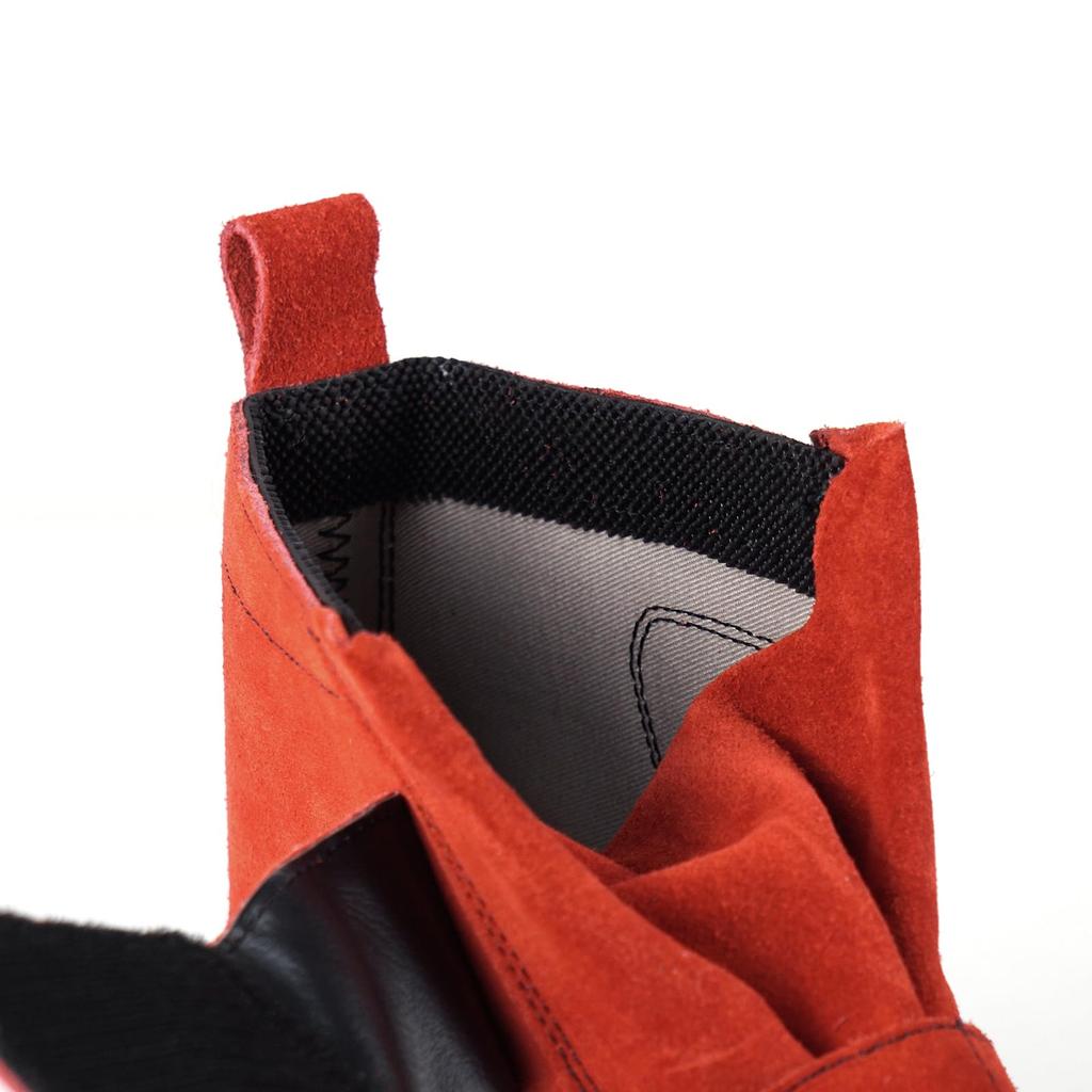 Tsubaki Model Safety Shoes Velor SB34 Magic Middle Length JIS Standard Made In Japan Red 25.0cm