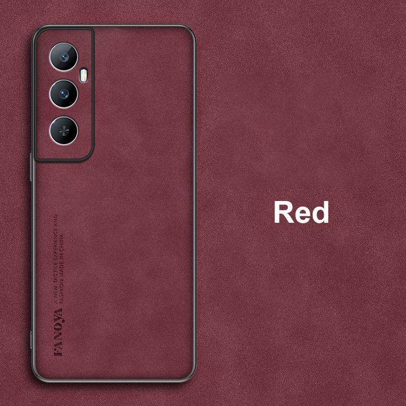 

Для Realme C65 4G Чехол Роскошный Кожаный Чехол для Телефона Для Realme C65 4G Задняя Крышка Матовый Силиконовый Ударопрочный Полная Защита Coque For Realme C65 4G красный