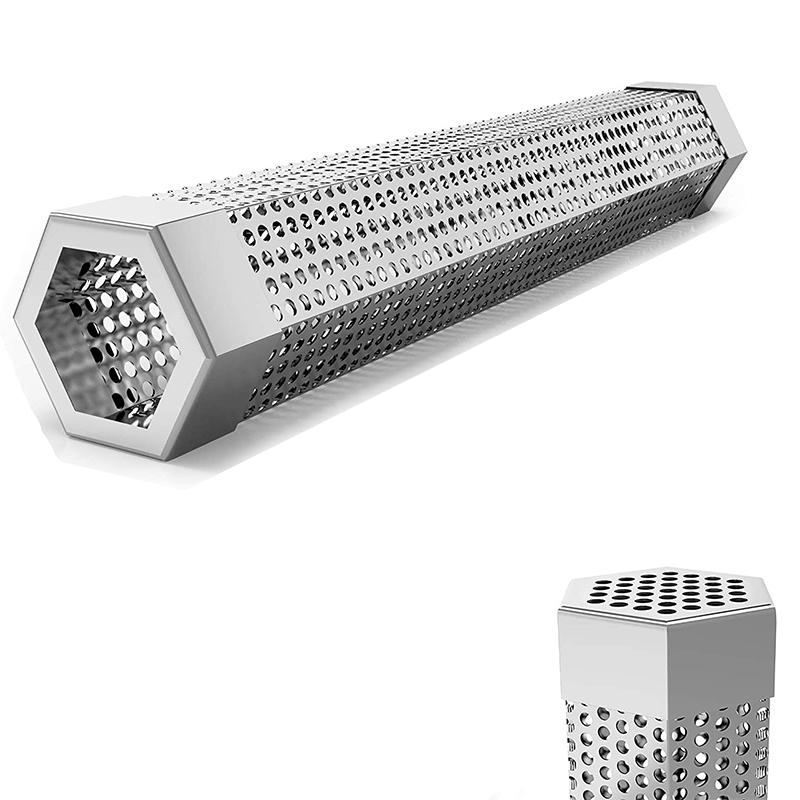 

LMETJMA шестигранная трубка для копчения гранул 12 дюймов из нержавеющей стали для барбекю трубка для копчения древесных гранул для холодного/горячего копчения 5 часов JT185