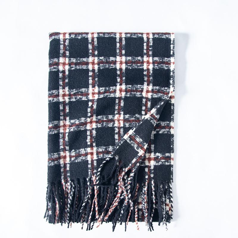 2025 new color plaid scarf autumn and winter fashion imitation cashmere scarf thickened warm scarf women