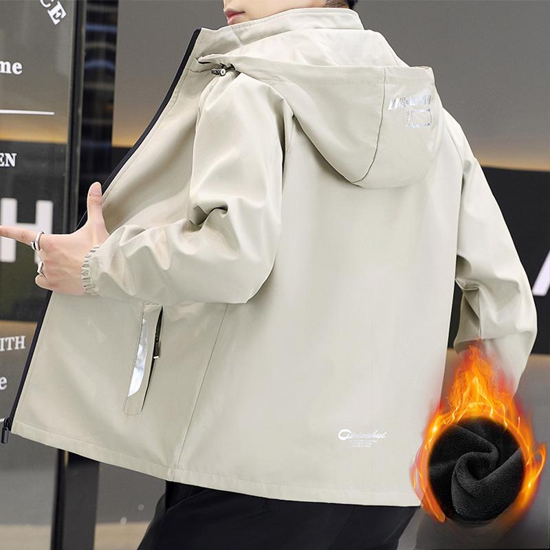 

Осенне-зимняя мужская термокуртка с капюшоном, мужская трендовая универсальная молодежная студенческая куртка свободного покроя 5XL