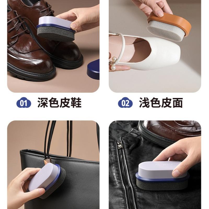 Double-sided Sponge Shoe Polisher Portable Stain Removal Care Gentle on Leather Shoes Polishes Without Odour