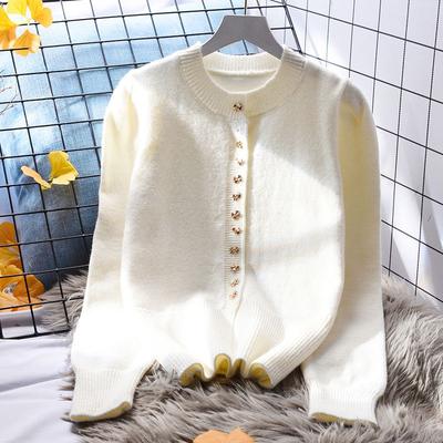 Pullover Strickjacke Frauen Lose Outwear Frühling O Hals Langarm Japanischen Solide Schlanke Outwear Gestrickte Pullover Strickjacke Weibliche Top