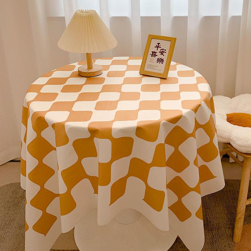 Ins Checkerboard Tablecloth Plaid Desk Mat Versatile Student Essential for Dormitory Round Table Cover Coffee Table Mat Dining Table Cloth Decorative