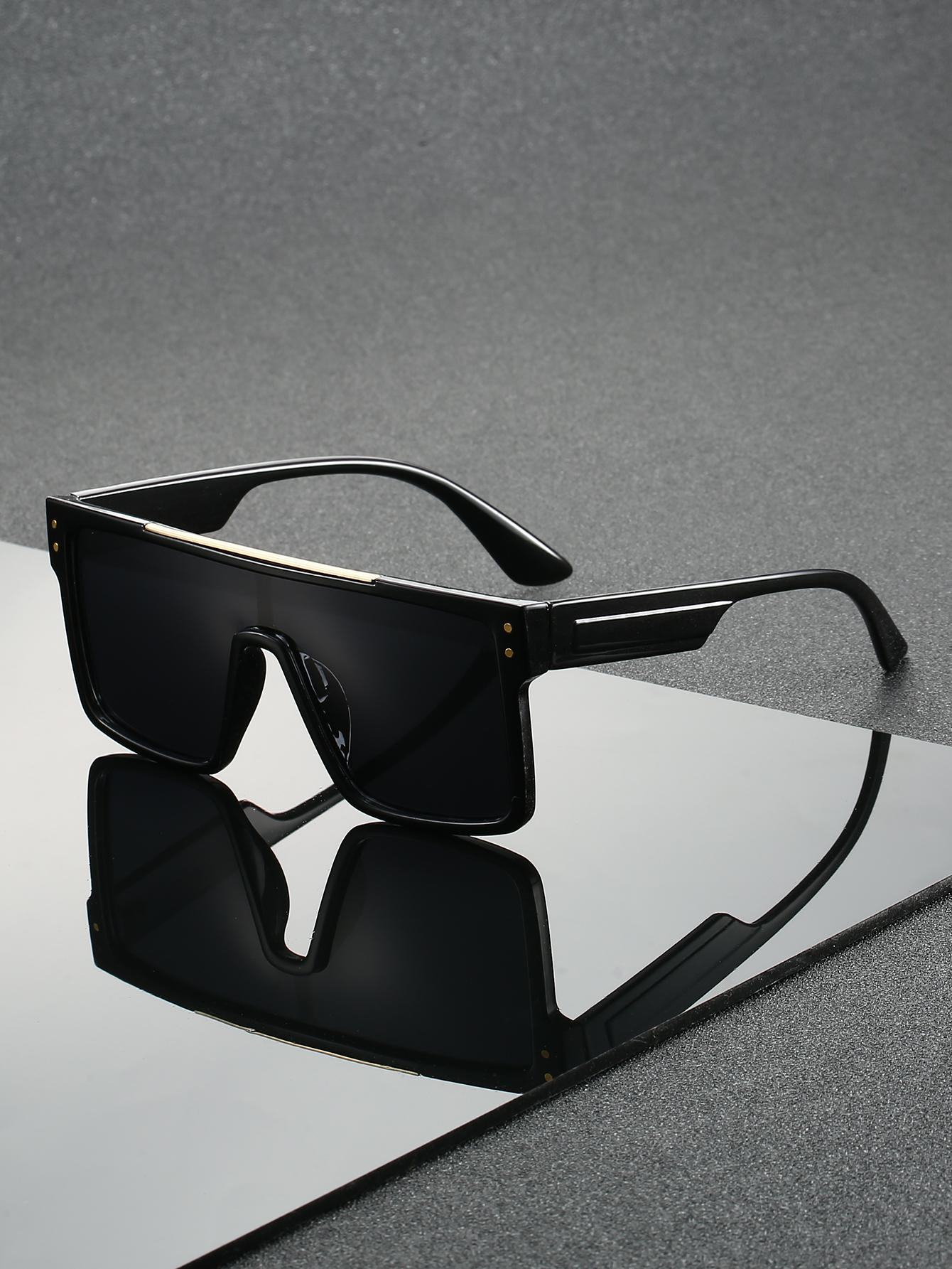 

1Pc Men s Retro Fashion Large-Frame Square Glasses Are Suitable for Seaside Vacations, Driving, and Outdoor Activities