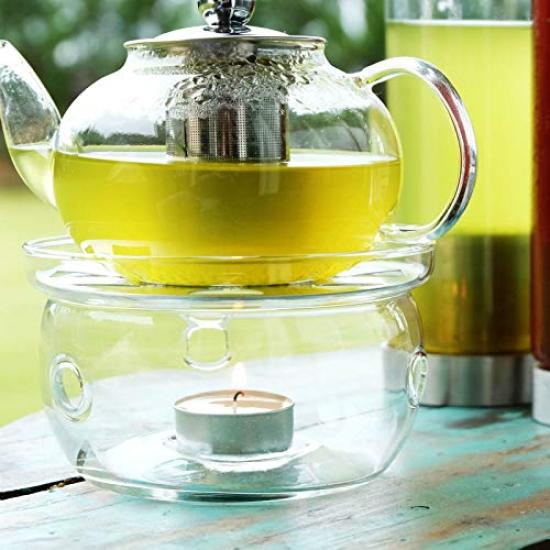 Heat-resistant Clear Glass Teapot Warmer for Boiling Water, Heat-resistant Up To 120°C (120°C)