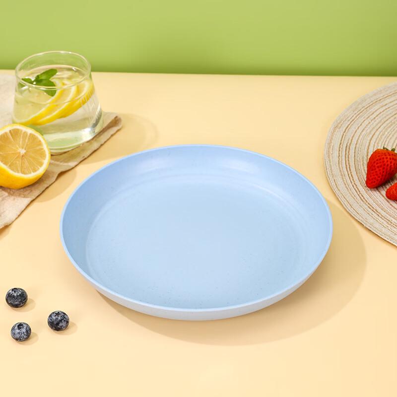 ZISIZ Nordic Blue Wheat Straw Dinner Plate Set (4-Pack)