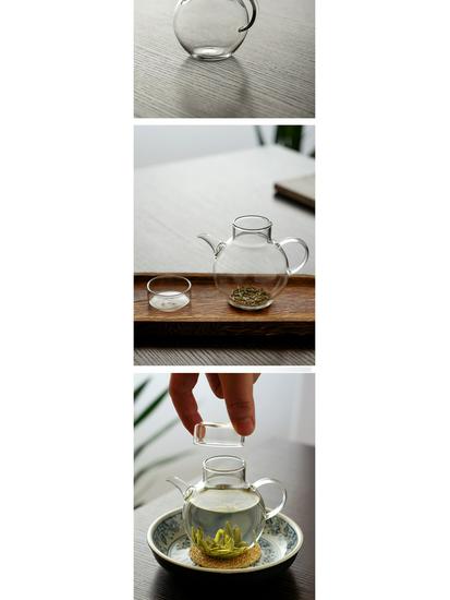Handmade Transparent Borosilicate Glass Teapot with Filter - Mini Kung Fu Tea Set