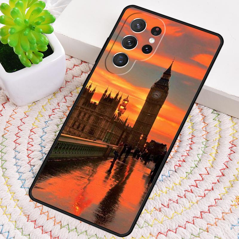 Famous London Landmarks Street Sign Phone Case for Samsung Galaxy note 10 pro S26 Ultra S23 S24 FE S25 S21 S22 PLUS Cover