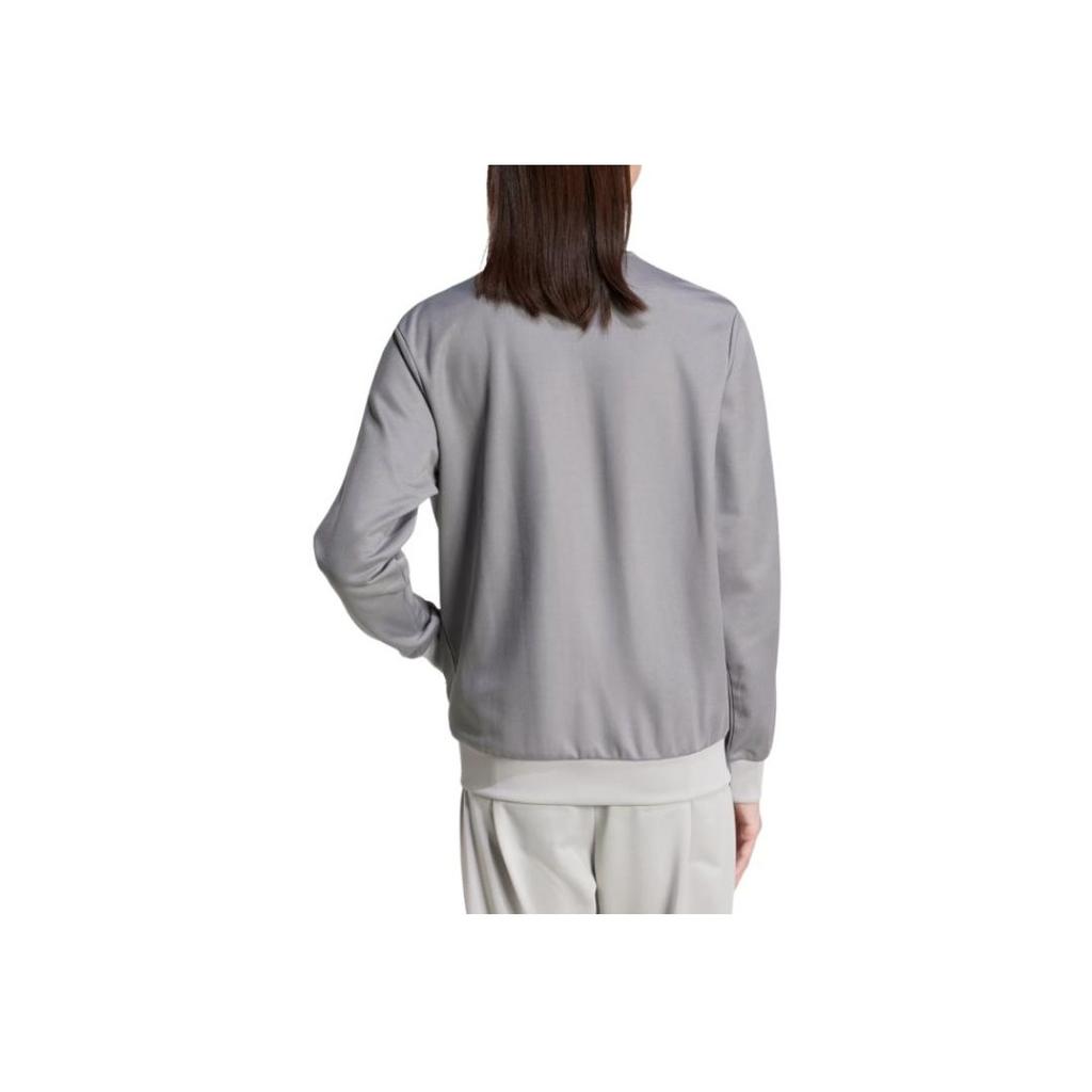 Adidas Originals Logo Slim Fit Stand Collar Zip Long Sleeve Jacket Men Jacket Gray JP1226