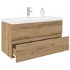 VidaXL Vanity Unit with Integrated Basin and Tap Artisan Oak, Bathroom Vanity Cabinet, Bathroom Furniture 3328936