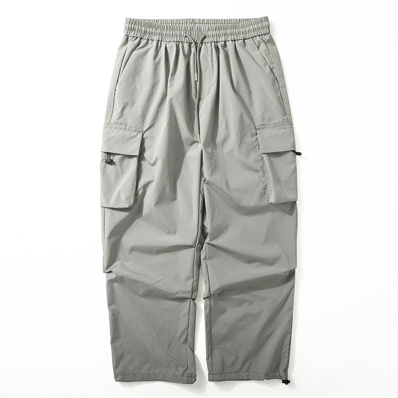Quick-Dry Pants for Men, Summer Thin Outdoor Functional Style, Trendy Loose Casual Mountain-Style Work Pants Gray M