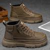 Soft-sole Martin Boots, Vintage Men's Work High-top Leather Shoes, Anti-slip Work Boots, Casual Short Boots.