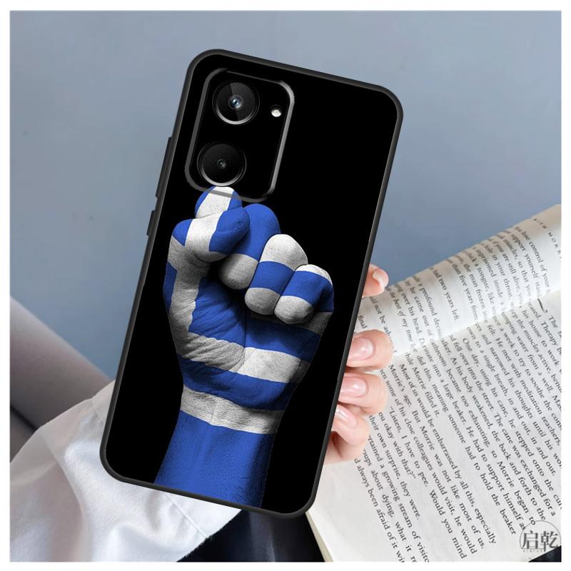 Greece Greek Flag For Realme C61 C63 C71 C55 C67 C51 C75 C65 C53 C35 11 12 13 14 Pro Plus GT6 GT7 15 Pro Case
