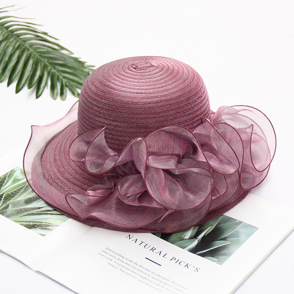 Women Fascinator Hat Church Fascinator Derby Hat for Women Church Hat Organza Tea Party Hat Wedding Bowler Hat Sun Hat