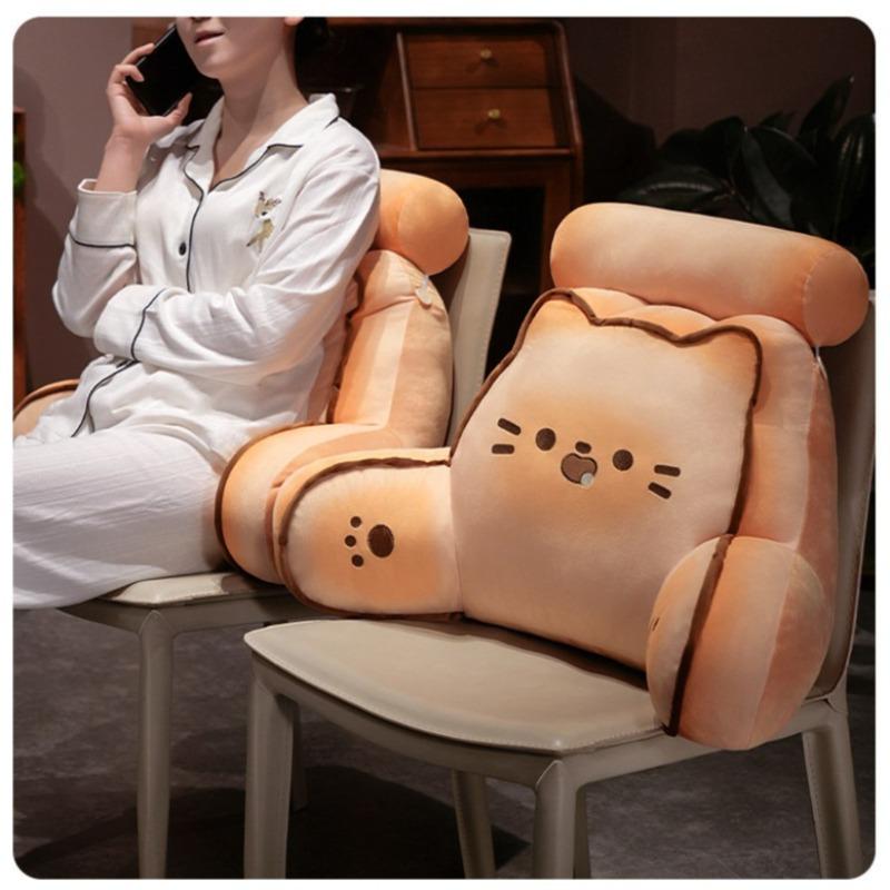 Removable washable cushions Bedhead backrest mat Cartoon butter biscuit pillows soft and comfortable sofa cushion lazy person Waist and Neck Pillow