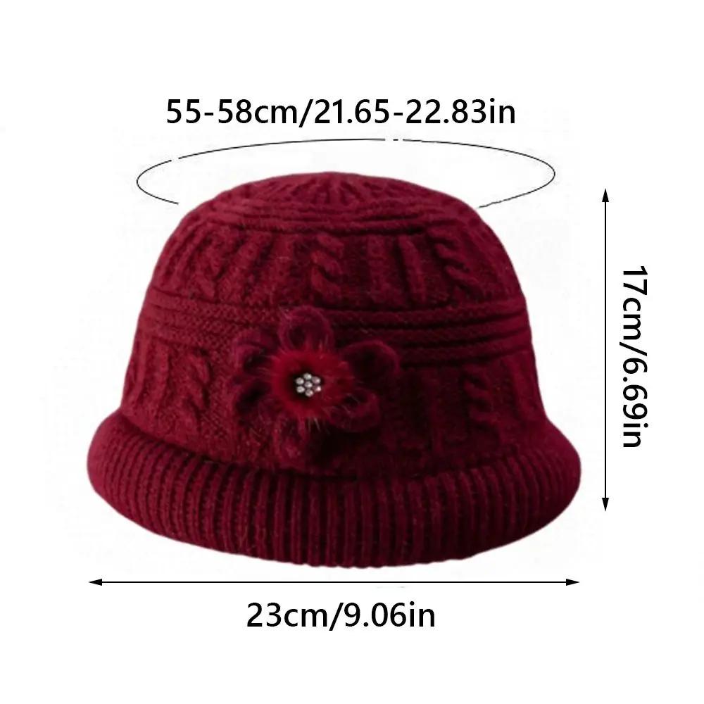 New Windproof Women's Fisherman Hat Knitted Stretchy Middle-aged Hat Soft Beanies Hat Autumn and Winter Hat Keep Warm