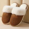 Winter Thermal Slippers Non-slip Men's Indoor Plush Cotton Slippers Home Slippers Women's Winter Wool Slippers