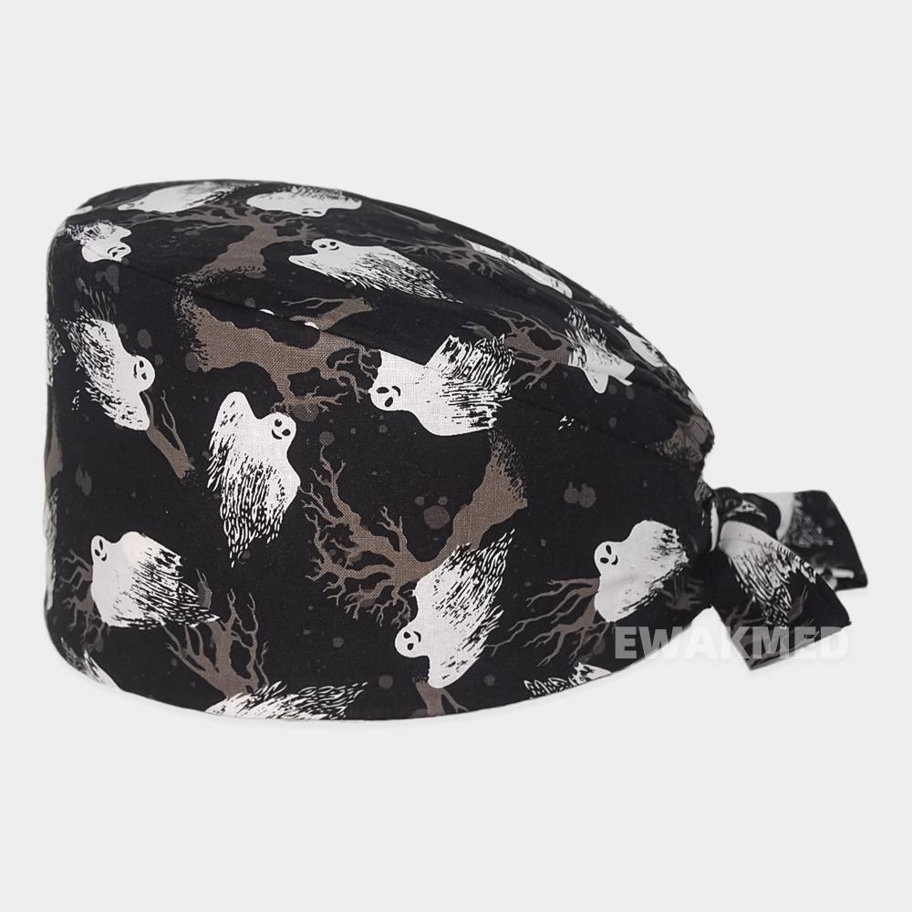 Women Men Scrub Caps Cotton Cartoon Printed Chef Spa Beauty Clinic Dentist Working Hat Nurse Doctor Surgical Hats Unisex Baotou Cap