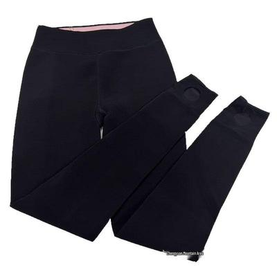 SK9956A Women's Black Brushed Winter Leggings: Anti-Snag, Warm, Slimming, Footed Base Layer Pants