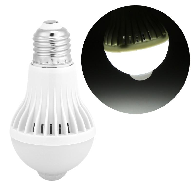 E27 Intelligent Detection PIR Infrared Motion Sensor Light LED Lamp Bulb 7W