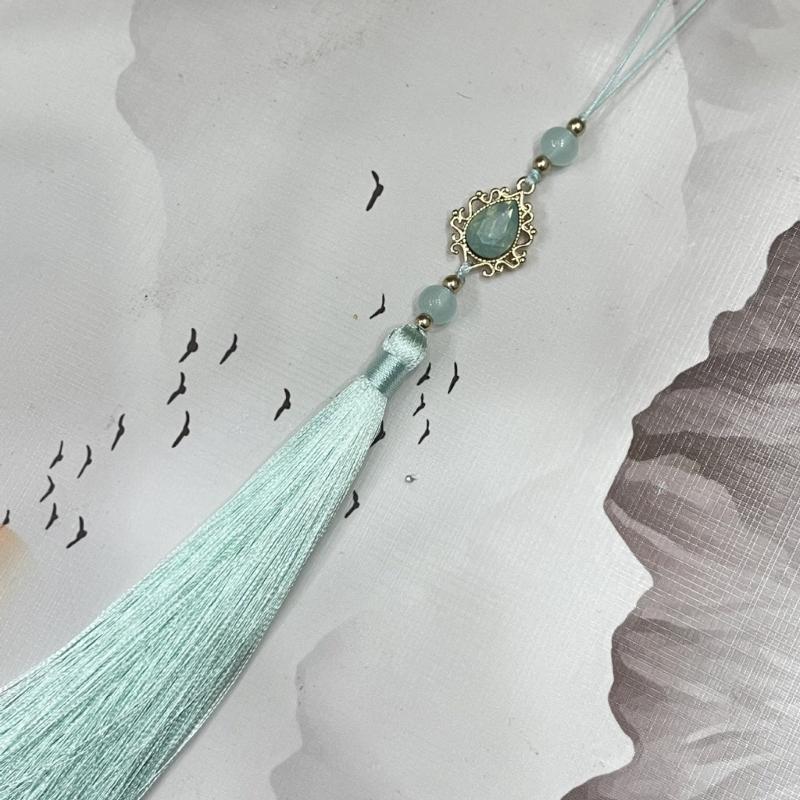 Vintage Chinese Hanfu Pendant Traditional Tassels Waterdrop Waist Pendant Fashionable Jewelry Decor for Celebrations