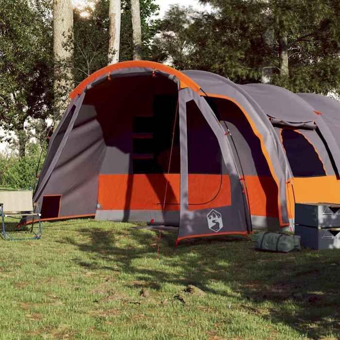 VidaXL Tunnel Camping Tent 8 Person Grey Waterproof, Tent, Camping Shelter, Garden Shelter, Camping Tent, Shelter 94736