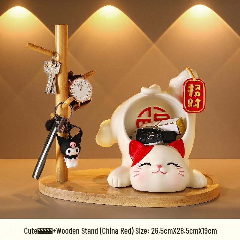 Glückskatze Harz Schlüsselanhänger für Haus- & Kinderzimmerdekoration