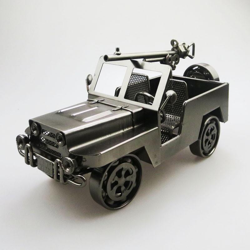 Wrought Iron Jeep Model Creative Home Decor Metal Craft Ornament Multiple Styles