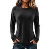 Women's Color Casual Neck Long Sleeve Slim Fit Top, Comfortable Everyday Wear