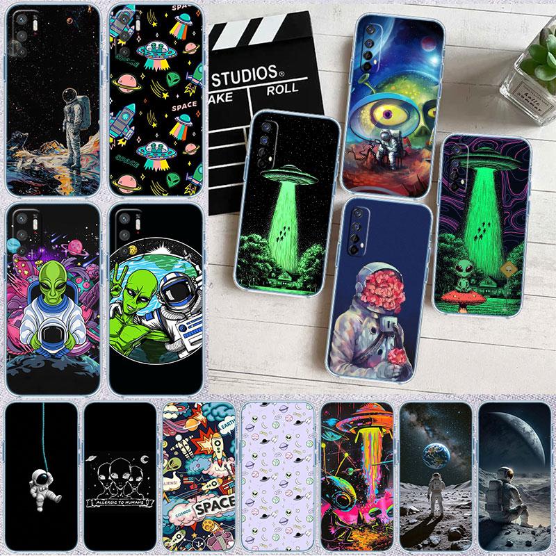 Astronaut Space Alien UFO Transparent Phone Case for Motorola Moto G10 G20 G30 G31 G32 G34 G35 G41 G42 G50 G51 G52 G55 G60 G60S