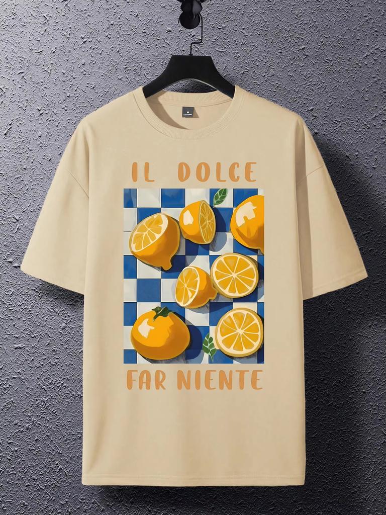 Il Dolce Farniente Lemon Trend Ropa De Verano Camiseta Estampada Camiseta Casual De Hip Hop