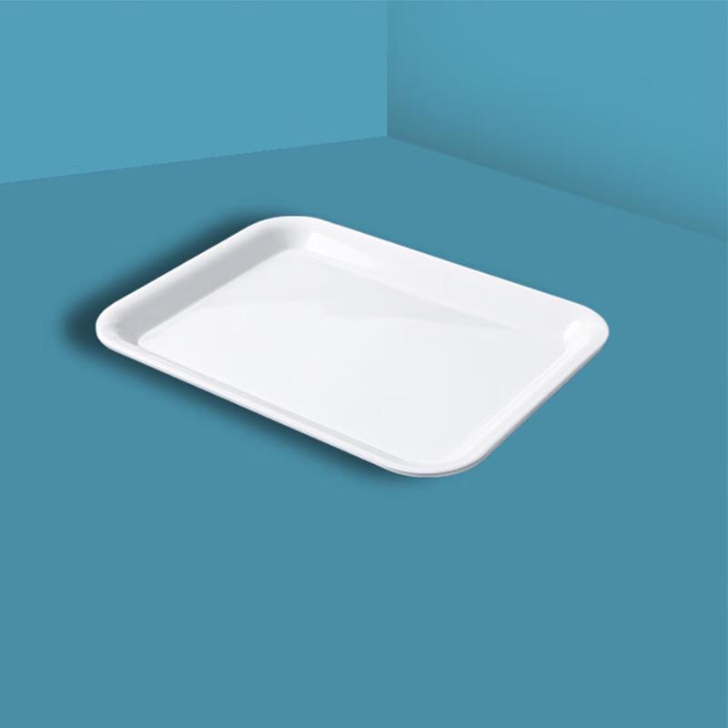 

White 15.5-inch Melamine Rectangular Serving Tray