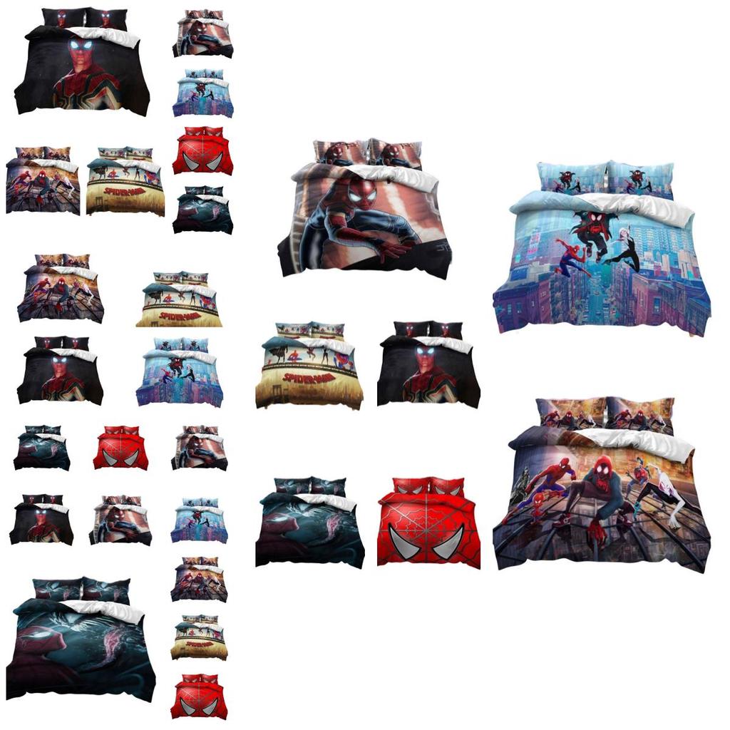 Spiderman Football Pattern Bedding Set 3-piece Bed Set For Students