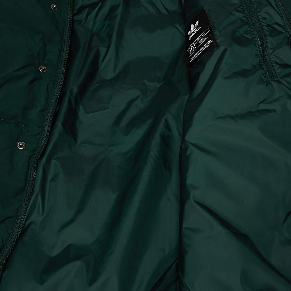 Adidas Originals Trefoil Solid Logo Print Zip-Up Collar Down Jacket Men Outerwear Green HL9199