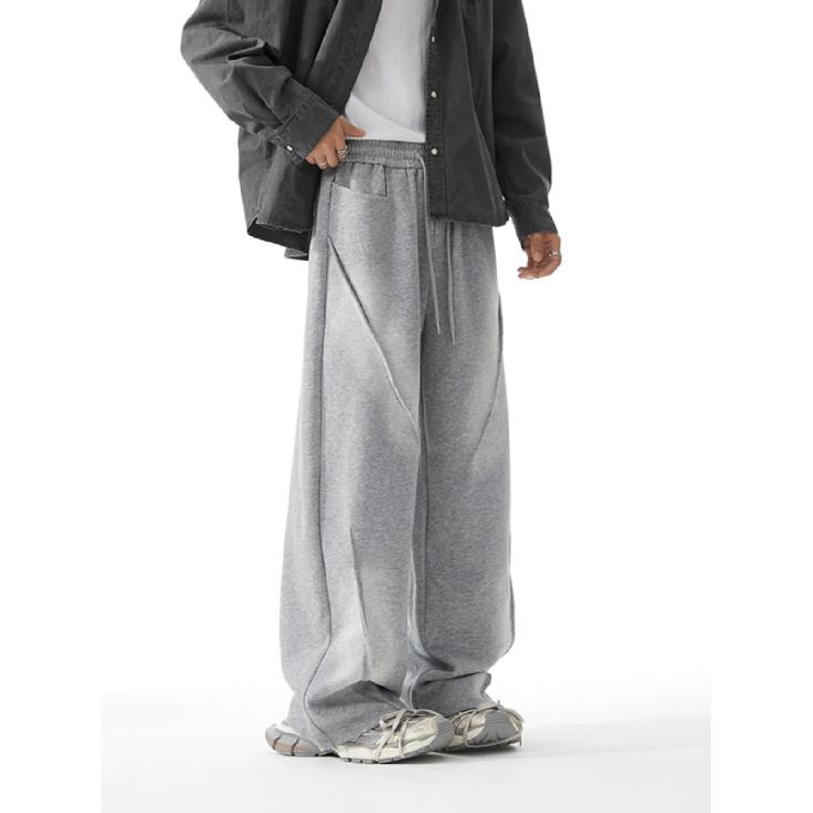 American-Style Heavy Washed Casual Pants Men's Spring and Autumn Cleanfit Design Sweatpants Loose All-Matching Draped Pants