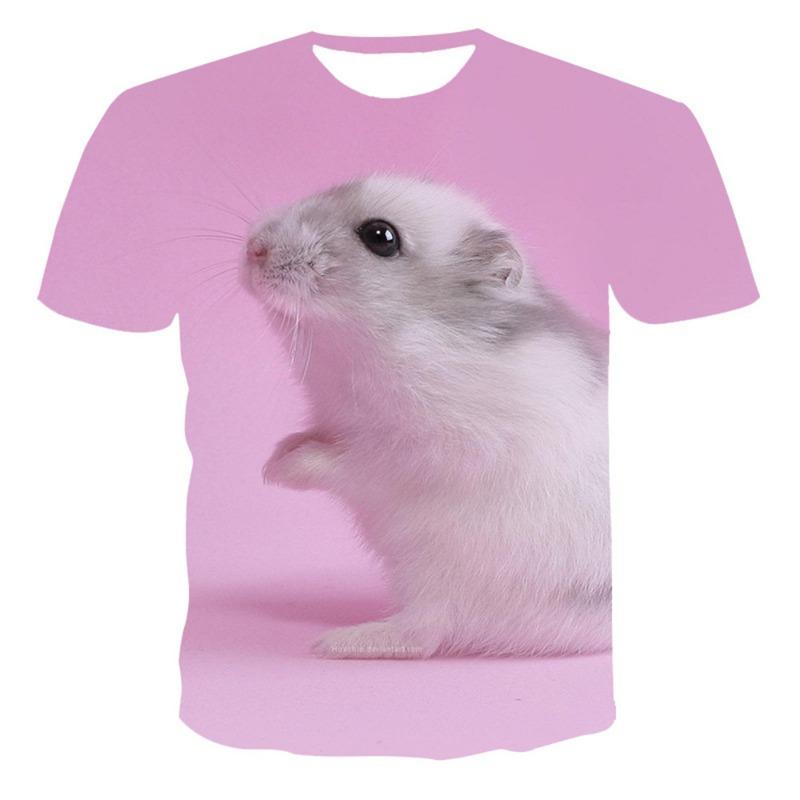 Funny Hamster Rabbit Animal 3D Print T-Shirts Summer Men Women Casual Oversized Short Sleeve T Shirt Male Tees Tops Man Clothing
