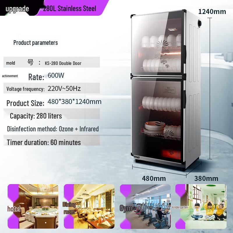 Compact Vertical Dish Drying Cabinet for Tableware and Utensils