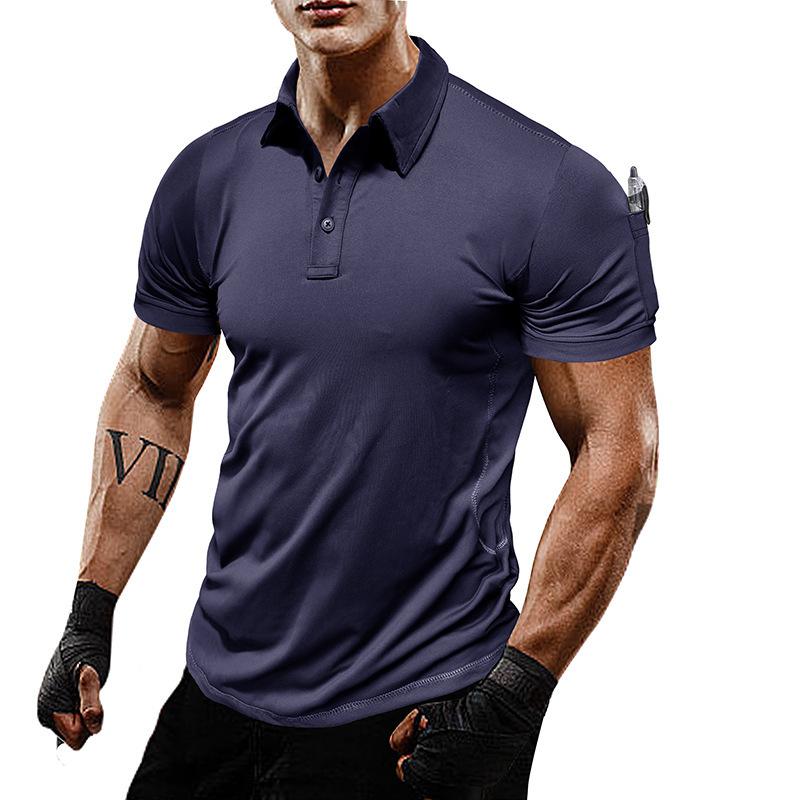 Men's Polo Shirt Short Sleeve Tactical Shirts Dry Fit Lightweight Golf Shirts Moisture Wicking Casual Collared T-Shirts for Male Summer Solid Tee Tops