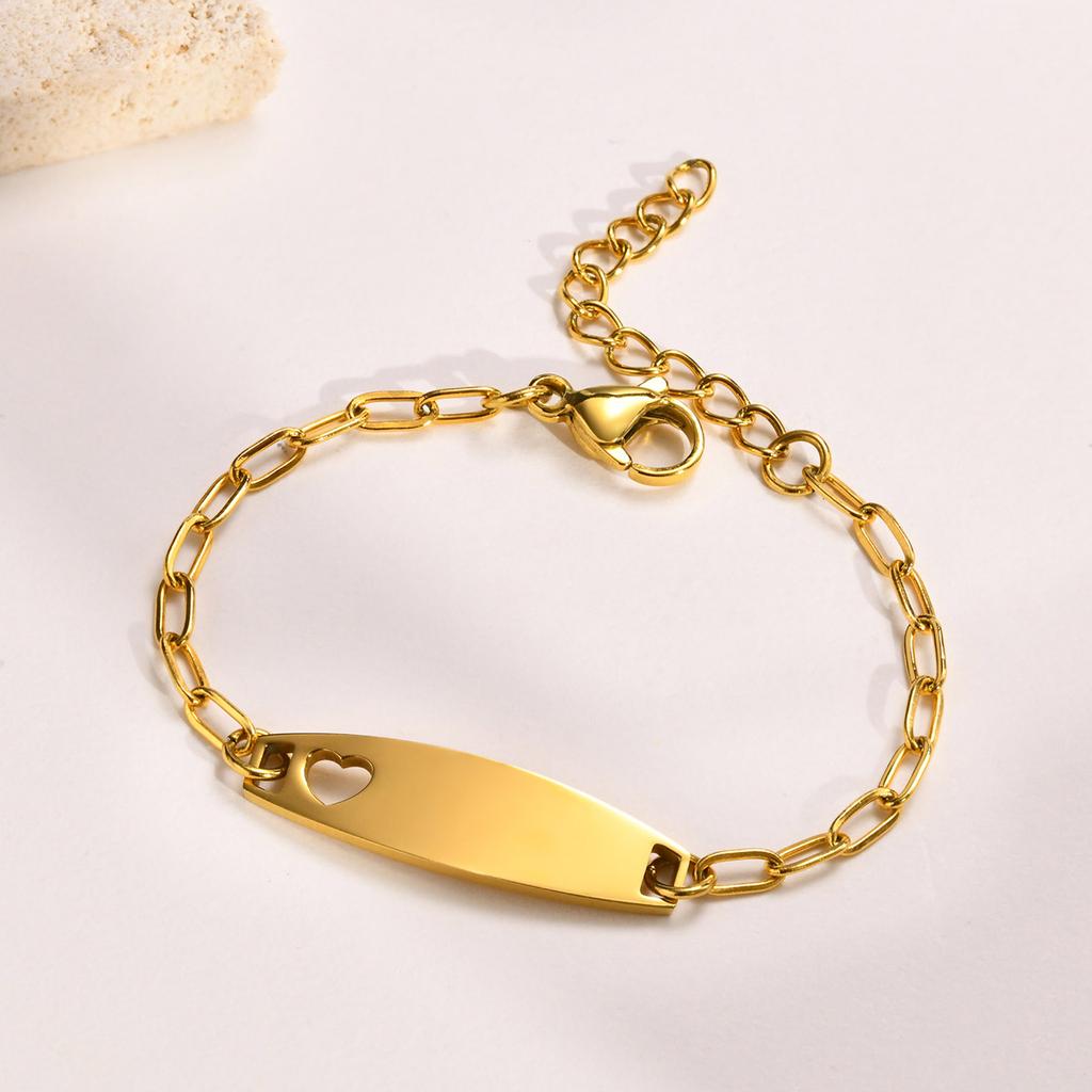 Vnox Free Engraving Name Bracelets for Girls Boys, Custom Date Name Bangles, Meaningful Gift for Newborns