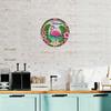 Retro Pink Flamingo Tin Sign 8x8 Inch Metal Wall Art Living Room Decor