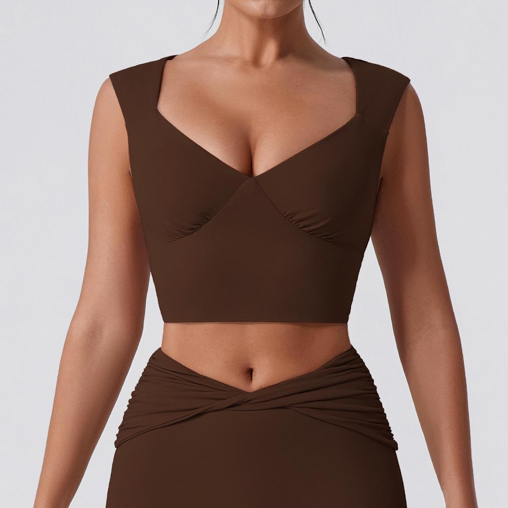 Europe and the United States summer new sexy back sling vest shock-proof fitness wear quick-drying slim fashion yoga top