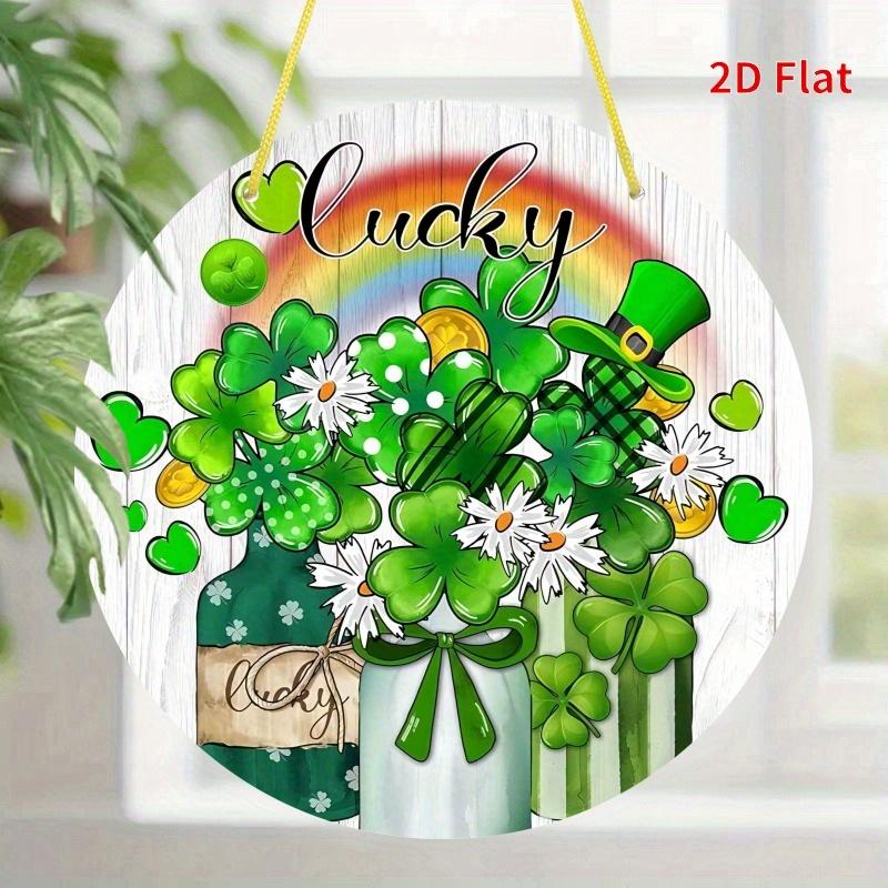 2D Flat Acrylic Lucky Clover Decoration, Indoor and Outdoor Decoration - No Battery/electricity Required, Shop Decoration, Durable Outdoor Decoratio