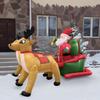 LED Weihnachts aufblasbares Rentierschlitten mit Weihnachtsmann Ornament Dekoration