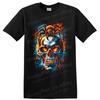 Fiery Skull Spider T Shirt W/ Neon Gothic Horror Art Graphic Dark Halloween Tee