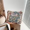 Women Floral Fabric Makeup Bag Cosmetics Case Brush Wash Bag for Birthday Holiday Gifts