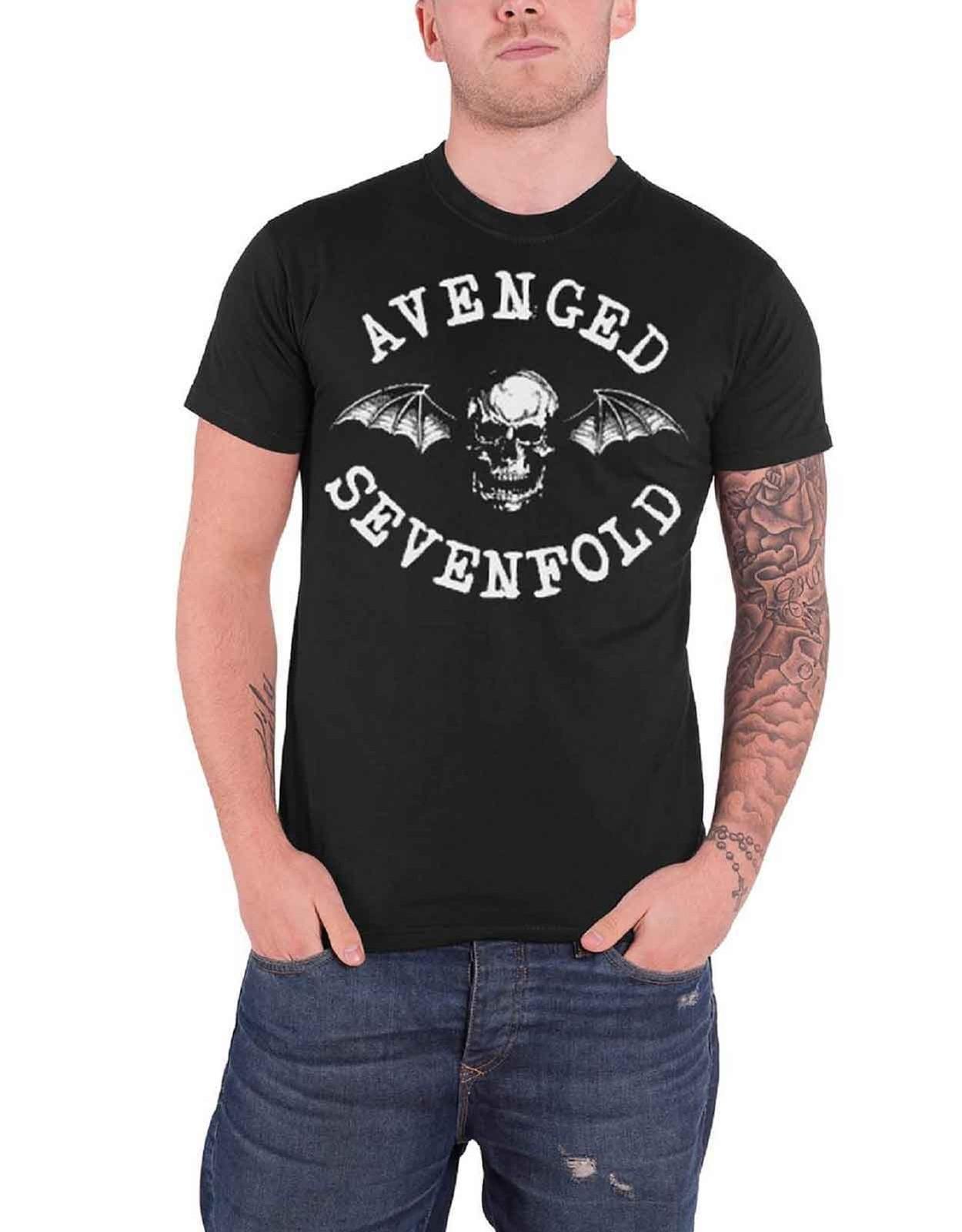 Футболка Avenged Sevenfold Классический герб Смертоносная Летучая Мышь логотип группы Официальная мужская новая XL