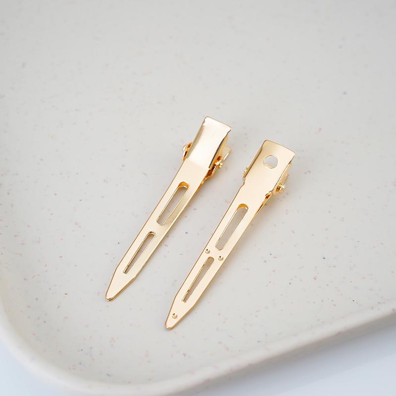 Gold Pointed Tip Duckbill Hairpin Styling Clip